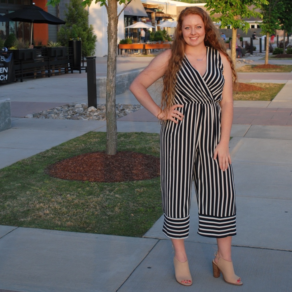 Navy Striped Jumpsuit